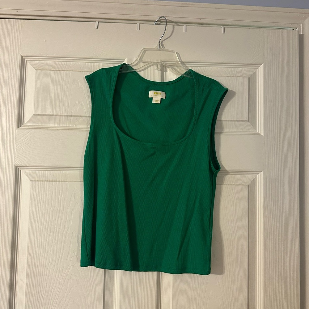 Anthropology Green Sleeveless Top